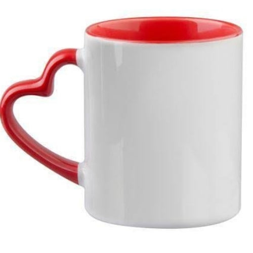 Personalized Heart Handle Colour Mugs